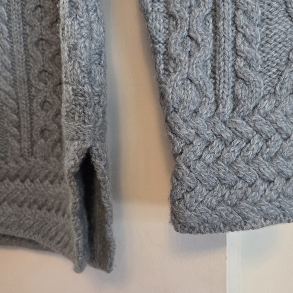 ARAN ISLES KNITWEAR Turtleneck Cowl Sweater Light Blue Small - Picture 5 of 9